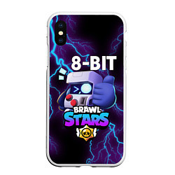 Чехол iPhone XS Max матовый Brawl Stars 8-BIT, цвет: 3D-белый