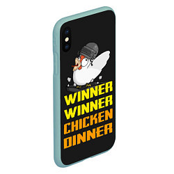 Чехол iPhone XS Max матовый Winner Chicken Dinner, цвет: 3D-мятный — фото 2