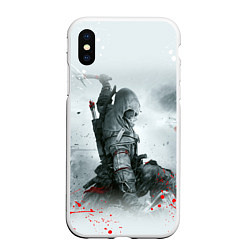 Чехол iPhone XS Max матовый ASSASSINS CREED, цвет: 3D-белый