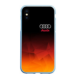 Чехол iPhone XS Max матовый AUDI, цвет: 3D-голубой