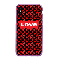 Чехол iPhone XS Max матовый Love, цвет: 3D-фиолетовый