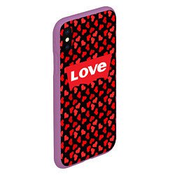 Чехол iPhone XS Max матовый Love, цвет: 3D-фиолетовый — фото 2
