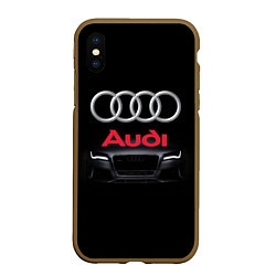 Чехол iPhone XS Max матовый AUDI, цвет: 3D-коричневый