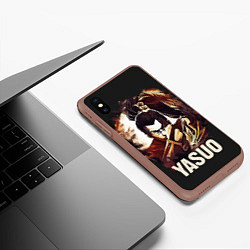 Чехол iPhone XS Max матовый Yasuo, цвет: 3D-коричневый — фото 2