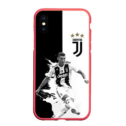 Чехол iPhone XS Max матовый Cristiano Ronaldo, цвет: 3D-красный