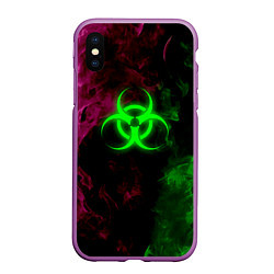 Чехол iPhone XS Max матовый NCoV, цвет: 3D-фиолетовый