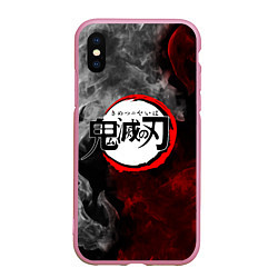 Чехол iPhone XS Max матовый KIMETSU NO YAIBA, цвет: 3D-розовый