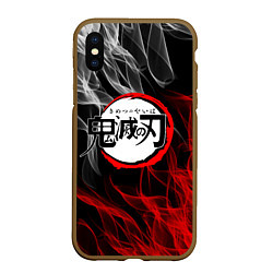 Чехол iPhone XS Max матовый KIMETSU NO YAIBA, цвет: 3D-коричневый