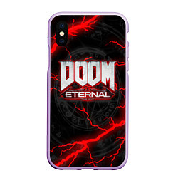 Чехол iPhone XS Max матовый DOOM ETERNAL, цвет: 3D-сиреневый