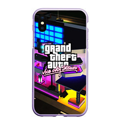 Чехол iPhone XS Max матовый GTA:VICE CITY, цвет: 3D-светло-сиреневый
