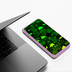 Чехол iPhone XS Max матовый КАМУФЛЯЖНЫЕ ОСКОЛКИ, цвет: 3D-сиреневый — фото 2