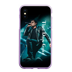 Чехол iPhone XS Max матовый Three Days Grace, цвет: 3D-сиреневый