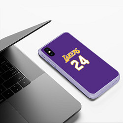 Чехол iPhone XS Max матовый Los Angeles Lakers Kobe Brya, цвет: 3D-светло-сиреневый — фото 2