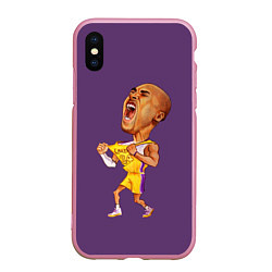 Чехол iPhone XS Max матовый Kobe Bryant, цвет: 3D-розовый