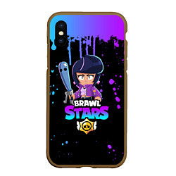 Чехол iPhone XS Max матовый BRAWL STARS BIBI, цвет: 3D-коричневый