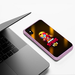 Чехол iPhone XS Max матовый Brawl Stars Max, цвет: 3D-сиреневый — фото 2