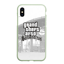 Чехол iPhone XS Max матовый GTA SanAndreas, цвет: 3D-салатовый