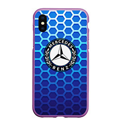 Чехол iPhone XS Max матовый MERCEDES-BENZ, цвет: 3D-фиолетовый