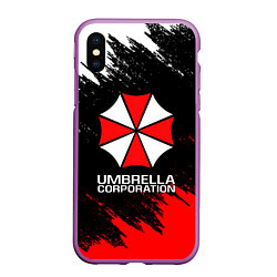 Чехол iPhone XS Max матовый UMBRELLA CORP, цвет: 3D-фиолетовый