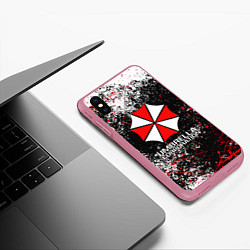 Чехол iPhone XS Max матовый UMBRELLA CORP, цвет: 3D-малиновый — фото 2