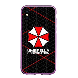 Чехол iPhone XS Max матовый UMBRELLA CORP, цвет: 3D-фиолетовый