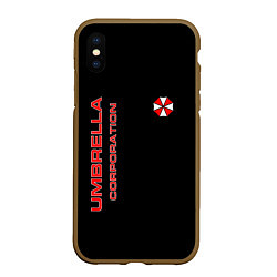 Чехол iPhone XS Max матовый Umbrella Corporation, цвет: 3D-коричневый