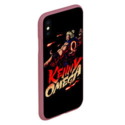 Чехол iPhone XS Max матовый Kenny Omega Street Fighter, цвет: 3D-малиновый — фото 2