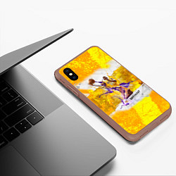 Чехол iPhone XS Max матовый Kobe Bryant, цвет: 3D-коричневый — фото 2