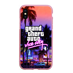 Чехол iPhone XS Max матовый Grand Theft Auto Vice City, цвет: 3D-розовый