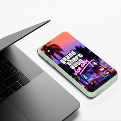 Чехол iPhone XS Max матовый Grand Theft Auto Vice City, цвет: 3D-салатовый — фото 2