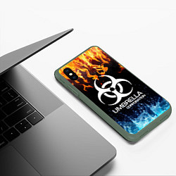 Чехол iPhone XS Max матовый UMBRELLA CORPORATION, цвет: 3D-темно-зеленый — фото 2