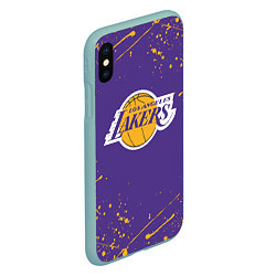 Чехол iPhone XS Max матовый LA LAKERS, цвет: 3D-мятный — фото 2