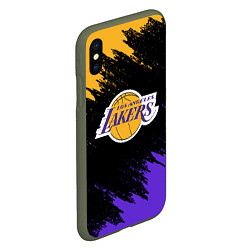 Чехол iPhone XS Max матовый LA LAKERS, цвет: 3D-темно-зеленый — фото 2