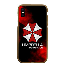 Чехол iPhone XS Max матовый UMBRELLA CORP, цвет: 3D-коричневый