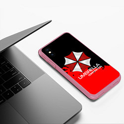 Чехол iPhone XS Max матовый UMBRELLA CORP, цвет: 3D-малиновый — фото 2