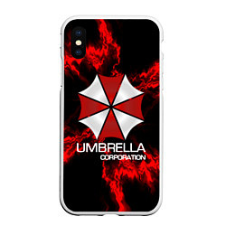 Чехол iPhone XS Max матовый UMBRELLA CORP, цвет: 3D-белый