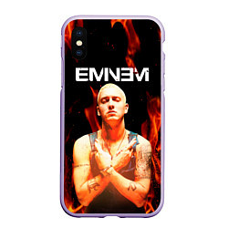 Чехол iPhone XS Max матовый EMINEM, цвет: 3D-светло-сиреневый