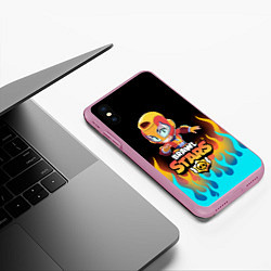 Чехол iPhone XS Max матовый BRAWL STARS MAX, цвет: 3D-розовый — фото 2