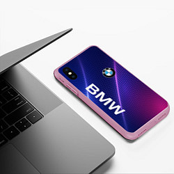 Чехол iPhone XS Max матовый BMW, цвет: 3D-розовый — фото 2