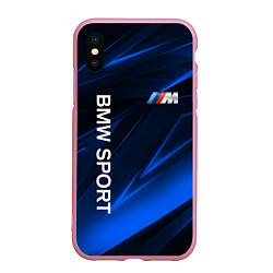 Чехол iPhone XS Max матовый BMW БМВ, цвет: 3D-розовый