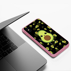 Чехол iPhone XS Max матовый Авокадо, цвет: 3D-малиновый — фото 2