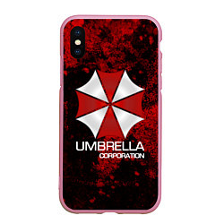 Чехол iPhone XS Max матовый UMBRELLA CORP, цвет: 3D-розовый