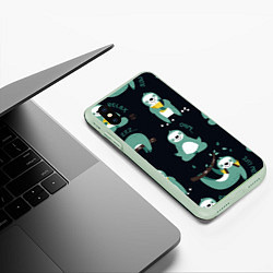 Чехол iPhone XS Max матовый Ленивцы, цвет: 3D-салатовый — фото 2