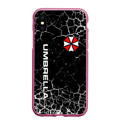 Чехол iPhone XS Max матовый UMBRELLA CORPORATION, цвет: 3D-малиновый