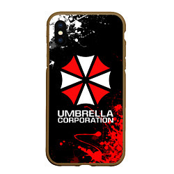 Чехол iPhone XS Max матовый UMBRELLA CORPORATION, цвет: 3D-коричневый