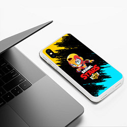 Чехол iPhone XS Max матовый BRAWL STARS MAX, цвет: 3D-белый — фото 2