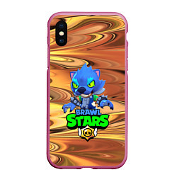 Чехол iPhone XS Max матовый Brawl stars, цвет: 3D-малиновый