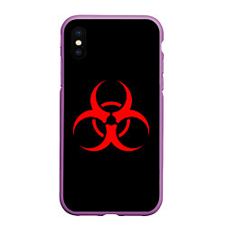 Чехол iPhone XS Max матовый Plague inc, цвет: 3D-фиолетовый