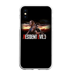 Чехол iPhone XS Max матовый Resident Evil 3, цвет: 3D-белый