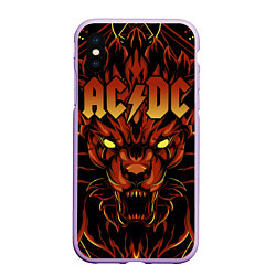 Чехол iPhone XS Max матовый ACDC, цвет: 3D-сиреневый